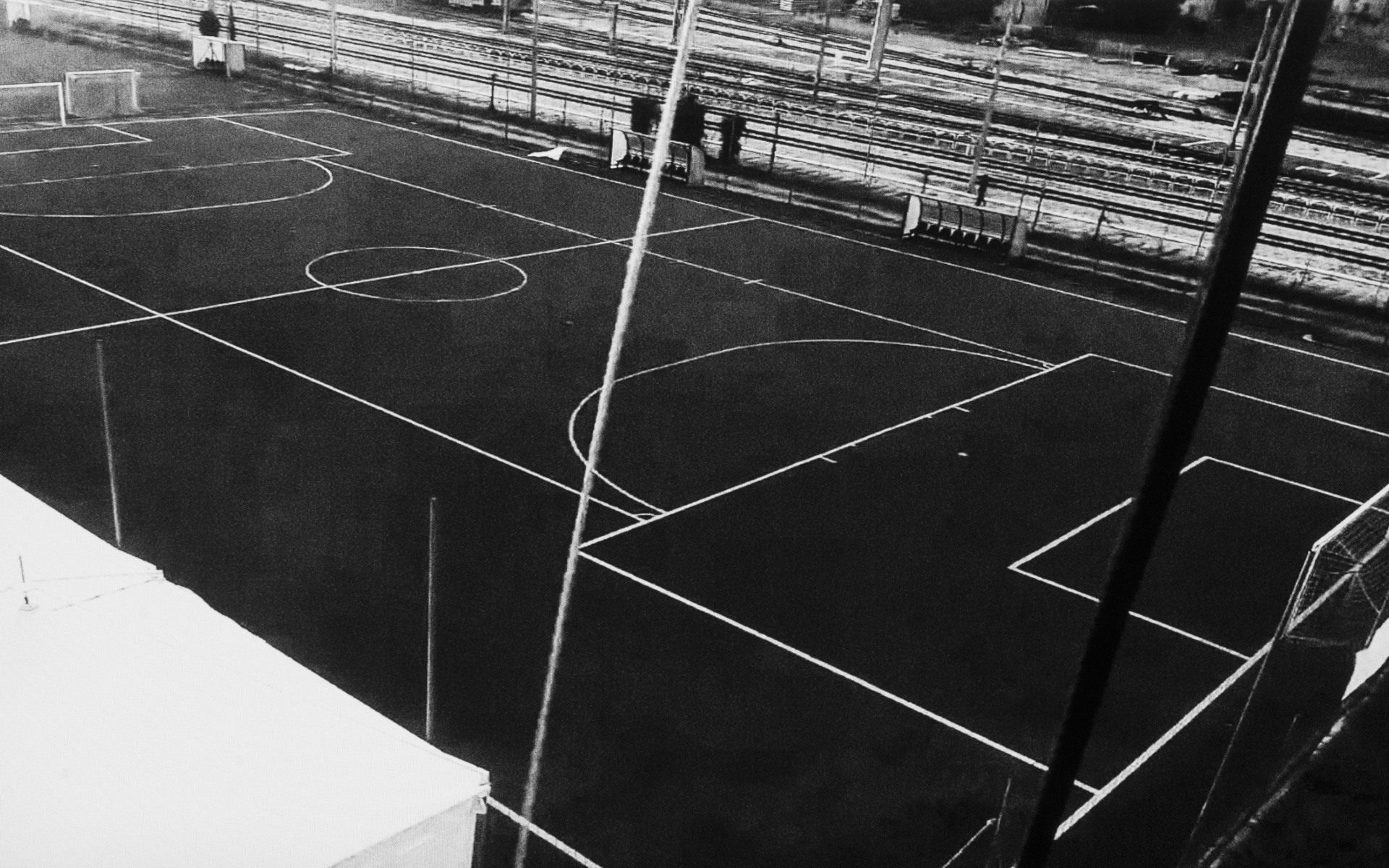 Terni, Sport Center Soccer Angel Di Enrico Frossoni - View by webcam for a live broadcast of soccer matches that are played every day at 5 and 7 pm. Terni, Italy. March 25. 2020.